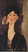 Amedeo Modigliani Beatrice Hasting in Front of a Door (mk39) oil painting reproduction